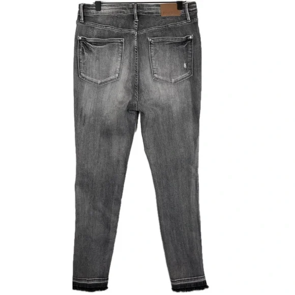 Judy Blue Jeans Size 31 Gray Denim High Waist Tummy Control Released Hem - Picture 3 of 16